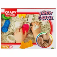 Set nisip creativ, Crafy Fun Sand, Sandy Castle, 10 piese, 1 kg nisip