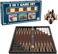 Set de șah, table și dame Star - 3 in 1 Game Set, 48 x 48 cm
