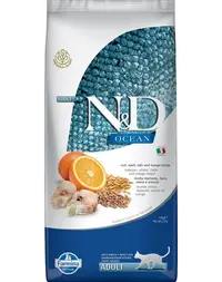 FARMINA N&amp;D Ocean Cat Adult Cod, Spelt, Oats &amp; Orange 10 kg Sac hrana uscata pisici, cu cod, spelta, ovaz si portocala