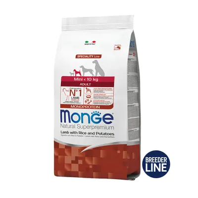 Monge Breeder Adult Mini Monoprotein - Miel si Orez - 15kg