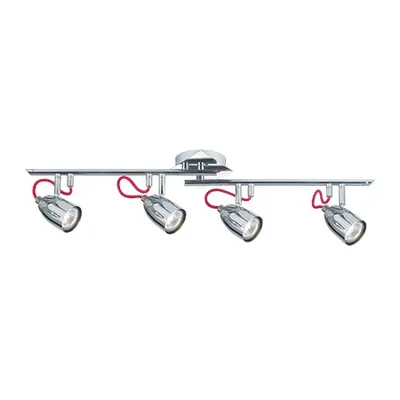 Plafoniera Pollicino 4 becuri, dulie GU10, L:700 mm, H:150 mm, Crom