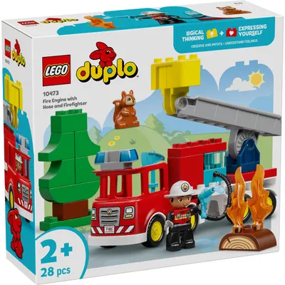 LEGO® DUPLO - Camion de pompieri cu furtun si pompier (10473)