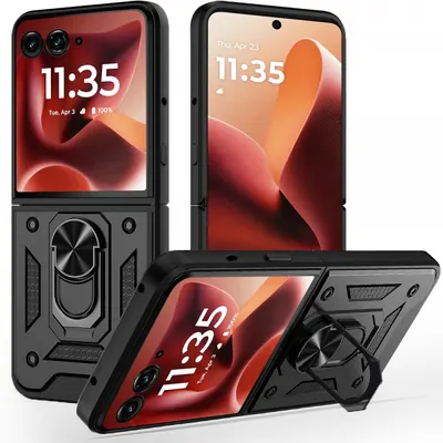 Husa pentru Motorola Razr 60 Ultra, Techsuit, CamShield, Neagra