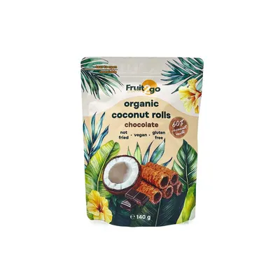 Rulouri din nuca de cocos cu ciocolata bio 140gr Fruit2Go