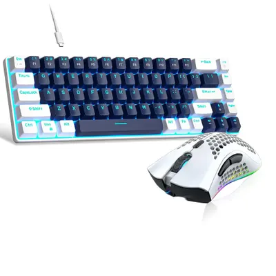 Pachet Gaming Timebox, Blue Switch, 60%, Wireless, ultrausor 95g, Albastru - Default Title