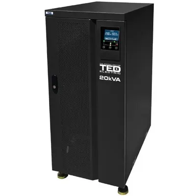 UPS 20kVA Online 380V TED Electric, Display LCD, trifazat, necesita 30 acumulatori 7 / 9 Ah, unda sinusoida pura, TED002013