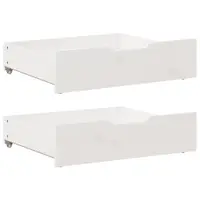 Gossi sertare de pat, 2 buc., 75x55x16 cm, alb, lemn masiv de pin