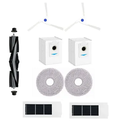 Set accesorii PAA-home® compatibile cu aspiratorul robot Ecovacs Debot X2/X2 Omni/X2 Pro/X2, DEX86 1 perie centrala 2 lavete, 2 perii laterale albe, 2