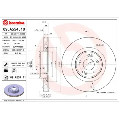 Disc frana BREMBO 09.A554.10
