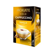 Cappuccino Mokate Gold Vanilla 8 plicuri x 12,5g – aromă fină de vanilie Engros