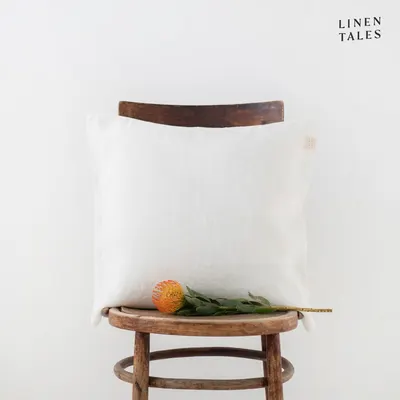 Față de pernă din in Linen Tales, 45 x 45 cm, alb