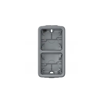 Doza aparenta Plexo IP55 - 2 module vertical - cu membrane glands - gri