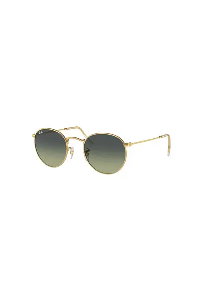 Ochelari de soare rotunzi unisex cu rama metalica - Auriu