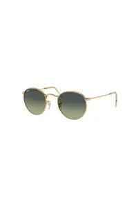 Ochelari de soare rotunzi unisex cu rama metalica - Auriu