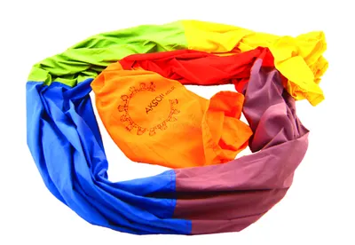 Tunel de joacă textil în culorile curcubeului - 4,2 m