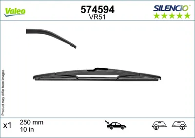 Lama stergator Spate (1buc) Silencio 250mm potrivit HYUNDAI I10 III; OPEL ASTRA K, ASTRA K KOMBI, INSIGNIA B, INSIGNIA B COUNTRY; SSANGYONG KORANDO, XLV 06.15