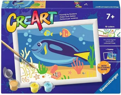 Set de pictură pe numere Ravensburger CreArt - Pește albastru