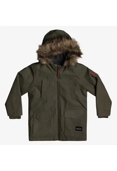 Parka cu gluga cu blana artificiala