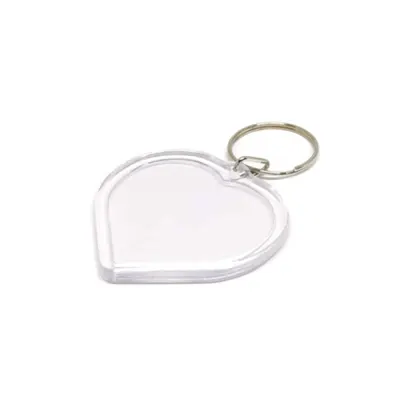 Breloc inimă transparent inserție foto 5cm