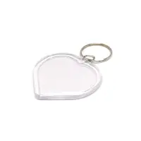 Breloc inimă transparent inserție foto 5cm