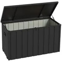 Outsunny Cutie de Depozitare pentru Exterior 450L cu Roți, Organizator din Oțel, Maro | Aosom Romania