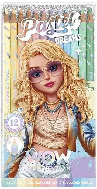 Creioane colorate Kids Euroswan WOW Generation - 12 buc, sortiment