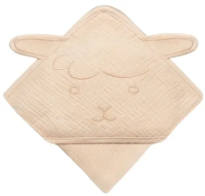 Prosop pentru bebeluși cu glugă Lionelo - 80 x 80 cm, Beige