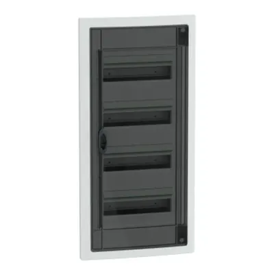 PrismaSet XS, Cofret cu montaj ingropat, 4x13 Module, material plastic, usa fumurie, cu 1 bloc terminal