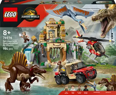 Constructor LEGO Jurassic World - Misiune aeriană cu Spinosaurus și Quetzalcoatlus (76976)