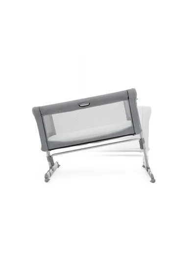 Patut pliant 2 in 1 Roomie Gray Flannel Joie cu un nivel, laterala culisanta si roti cu blocare