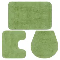 vidaXL Set covorașe baie, 3 piese, verde, textil