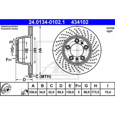 Disc frana ATE 24.0134-0102.1