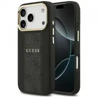 Husa MagSafe pentru Apple iPhone 17 Pro Max, Guess, 4G Stripe, Neagra