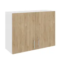 Corp Superior Karo, 2 Usi, Lemn Natural/Alb, 80 x 30 x 60 cm