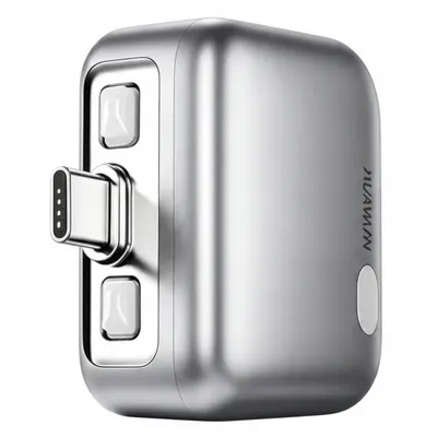 Adaptor Auto-Disconnect USB-C KUWAJIA KH-51 pentru Alimentare cu Deconectare Automata si Protectie Baterie, Argintiu