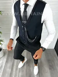 Vesta barbati eleganta slim fit bleumarin V52 i10-3