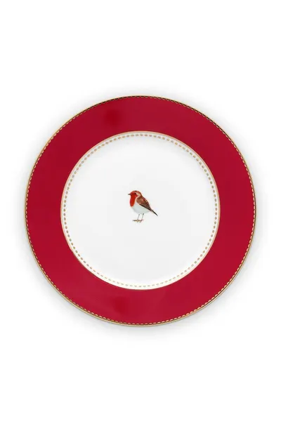 Farfurie din porțelan, Pip Studio, Red, 17cm, colecția Love Birds