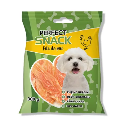 Hrana complementara pentru caini, Perfect Snack, file de pui, 300 g