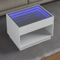 Gossi masuta de cafea cu led infinity, alb, 70x50x50 cm