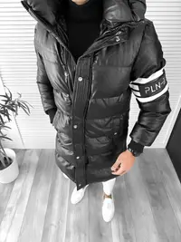 Geaca barbati groasa neagra de iarna 9025 126-3