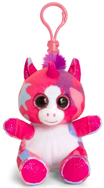 Jucarie de plus cu clips pentru rucsac Keel toys - Unicorn, roz, 12 cm