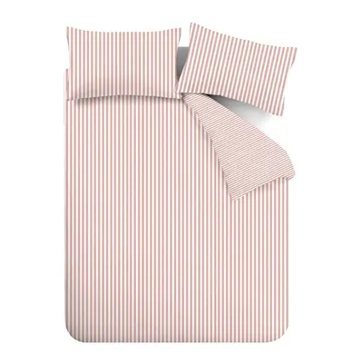 Lenjerie de pat roz din flanelă pentru pat dublu 200x200 cm Stripe – Catherine Lansfield