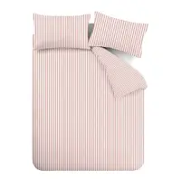 Lenjerie de pat roz din flanelă pentru pat dublu 200x200 cm Stripe – Catherine Lansfield