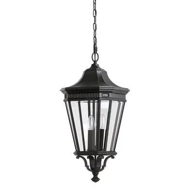 Lampa suspendata Cotswold Lane 3 Light Large Chain Lantern – Black