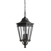 Lampa suspendata Cotswold Lane 3 Light Large Chain Lantern – Black