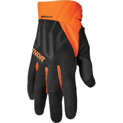 Manusi atv cross Thor Draft, culoare negru portocaliu, marime S