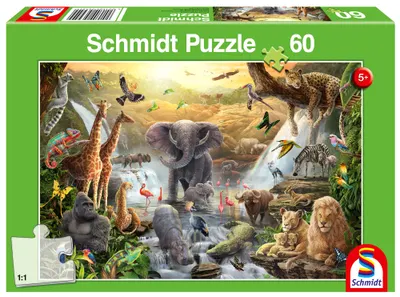 Puzzle Schmidt din 60 de piese - Animale din Africa