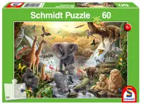 Puzzle Schmidt din 60 de piese - Animale din Africa