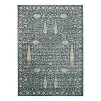 Covor din viscoză Universal Vintage Flowers, 120 x 170 cm, albastru
