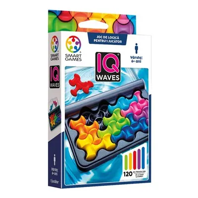 Smart Games - IQ Waves, joc de logica cu 120 de provocari, 6+ ani, editie lb. Romana